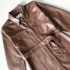 BABATON NWOT Vegan Leather Belted Jacket
